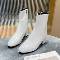 Damen Ankle Boots mit elegantem Blockabsatz und modischem Reißverschluss WW