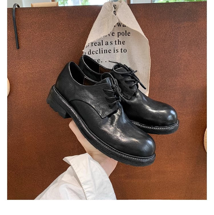 Damen Schnürschuhe aus hochwertigem Leder mit eleganter Profilsohle WW