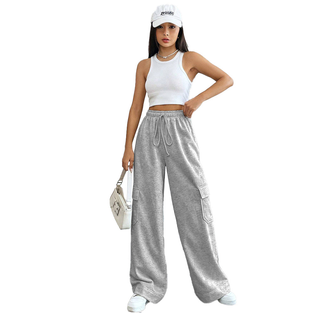 Damen Cargo-Hose mit weitem Schnitt und elastischem Bund W&W Mode