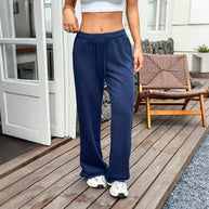Damen Bequeme Freizeithose mit elastischem Bund und geradem Schnitt WW