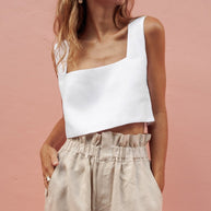 Damen Cropped Top mit quadratischem Ausschnitt und breiten Trägern WW