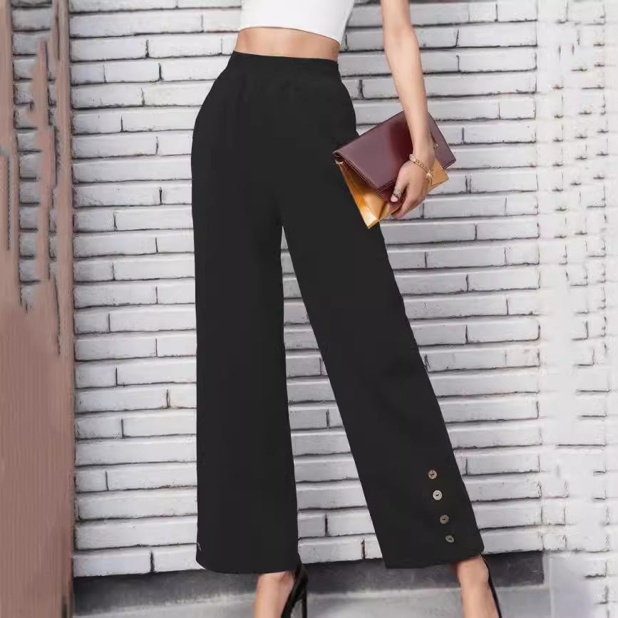 Damen Weite Culotte mit modischen Knopfdetails WW