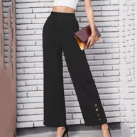 Damen Weite Culotte mit modischen Knopfdetails WW