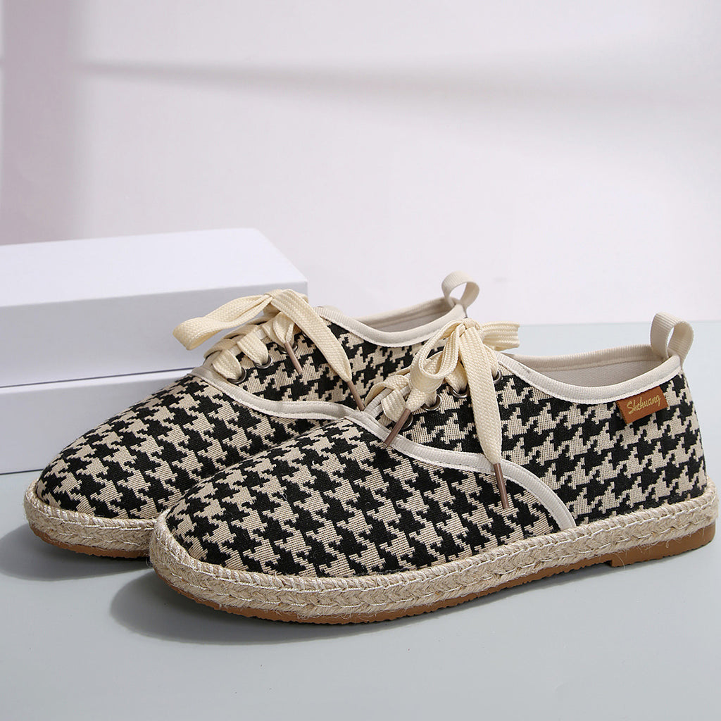 Damen Casual Espadrille Sneakers mit Schnürdesign WW