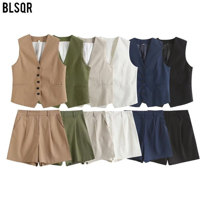 W&W Mode | Lockere Weste Shorts Set
