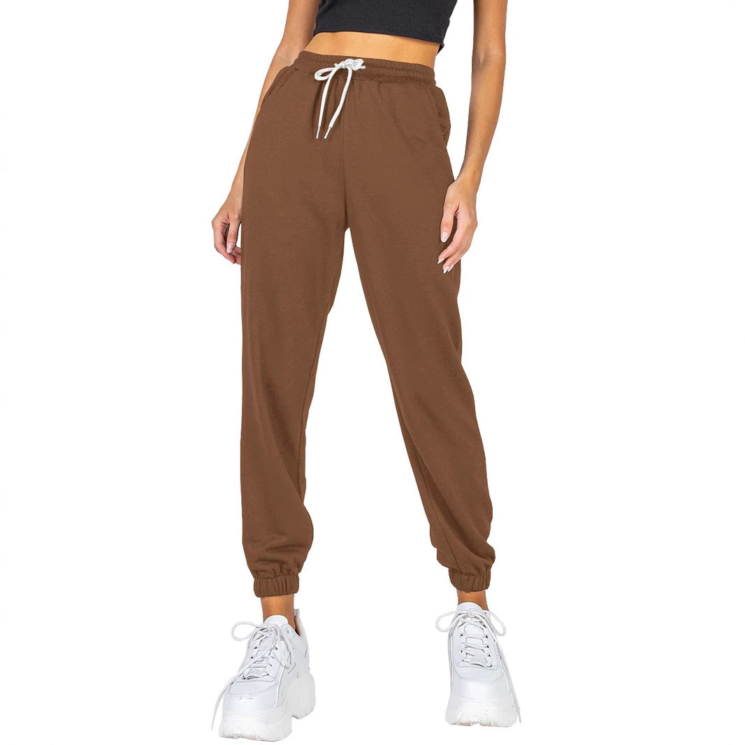 Damen bequeme Sweatpants mit elastischem Bund und Taschen WW