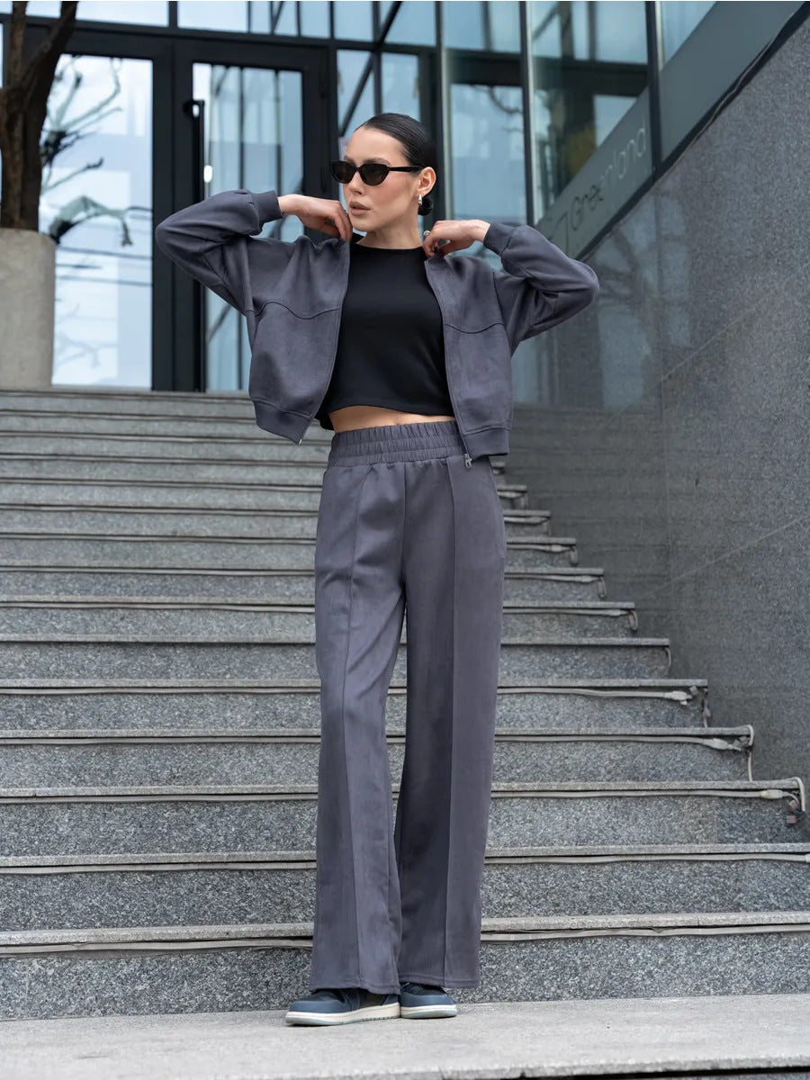 Damen Sportliche Freizeitjacke und weite Hose WW