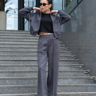 Damen Sportliche Freizeitjacke und weite Hose WW