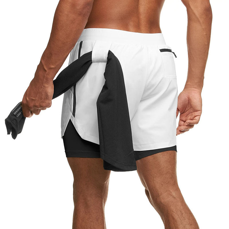 Damen Sportliche Flexibler Laufshorts mit Innenhose WW