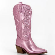 Damen Cowboystiefel mit raffiniertem Muster und stabilen Blockabsatz WW