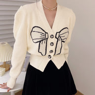 Damen Strickjacke mit großem Schleifendetail WW