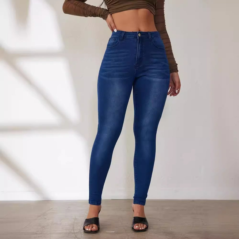 Damen Skinny-Jeans mit hohem Bund und figurbetonter Passform WW