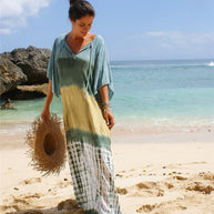 WW | Bedrucktes Strand-Urlaubs-Bikini-Überwurf-Robe