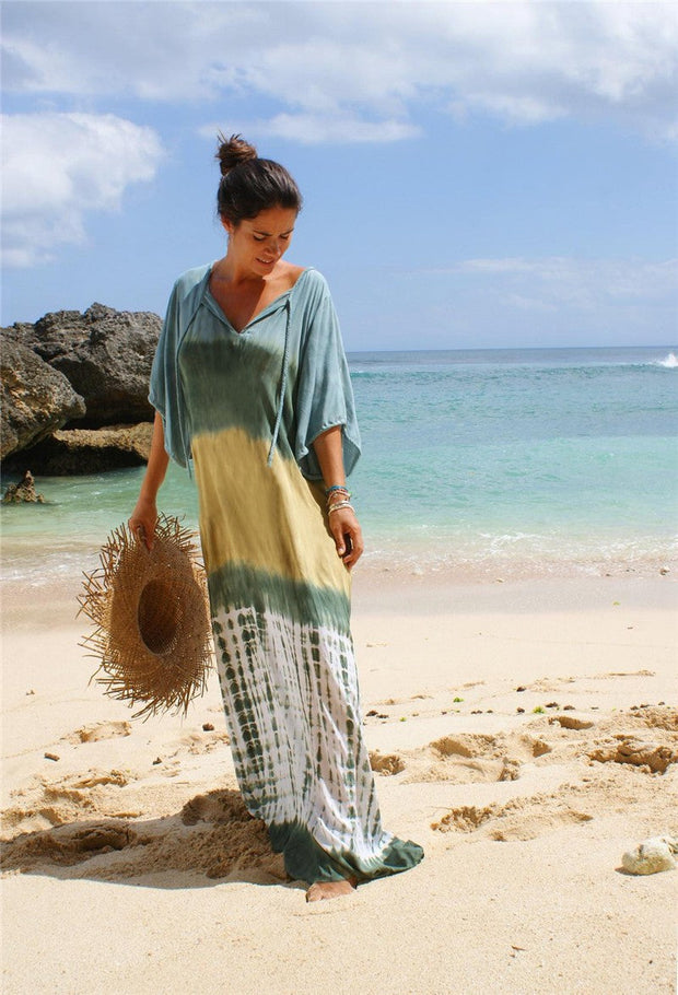WW | Bedrucktes Strand-Urlaubs-Bikini-Überwurf-Robe