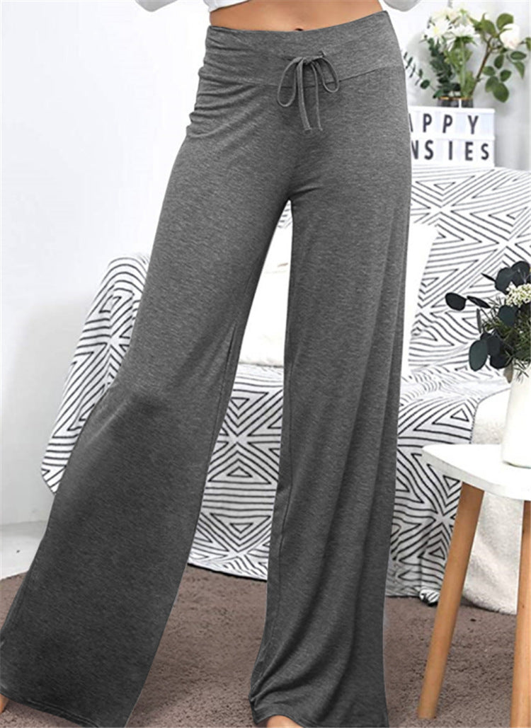 Damen Weite Freizeithose mit elastischem Bund und verstellbarem Kordelzug WW