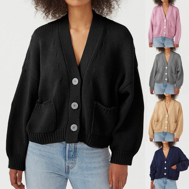 Damen Strickjacke mit praktischen Taschen WW