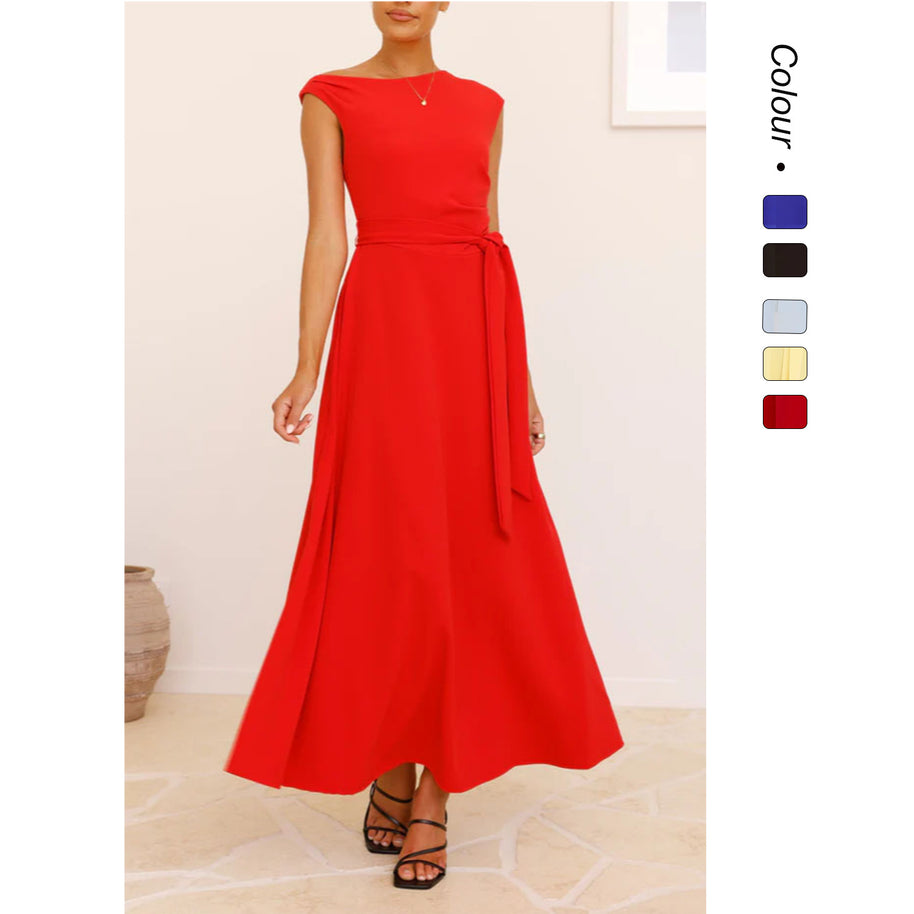 Damen Maxikleid mit asymmetrischem Schnitt und eleganter Drapierung WW