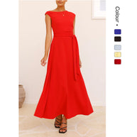 Damen Maxikleid mit asymmetrischem Schnitt und eleganter Drapierung WW