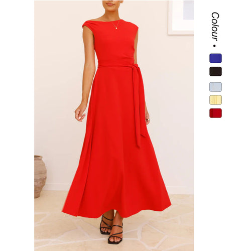 Damen Maxikleid mit asymmetrischem Schnitt und eleganter Drapierung WW