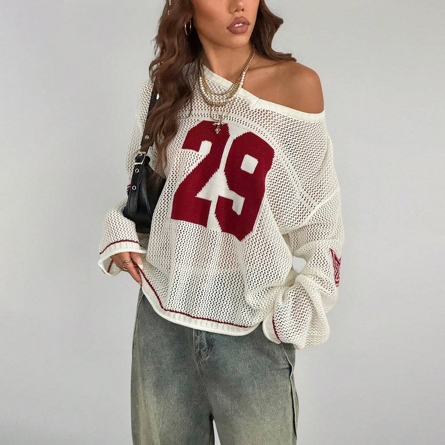 Damen Sportliches Oversized Netzoberteil mit tiefem Rückenausschnitt WW