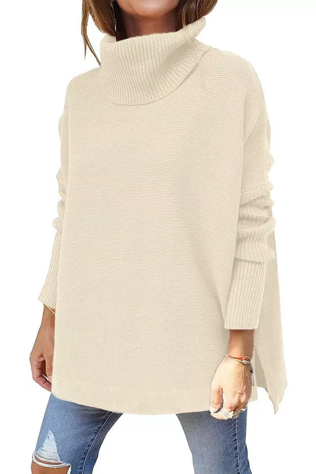 Damen Großer Rollkragenpullover mit strukturiertem Strickmuster und lässigem Schnitt WW