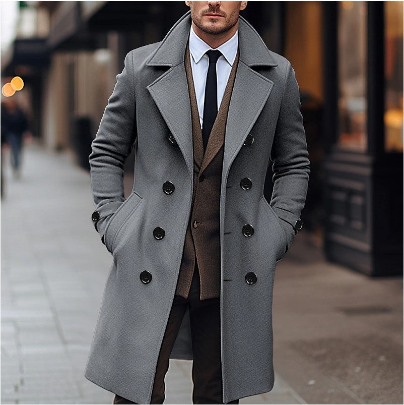 Herren doppelreiher Mantel aus hochwertigem Material WW