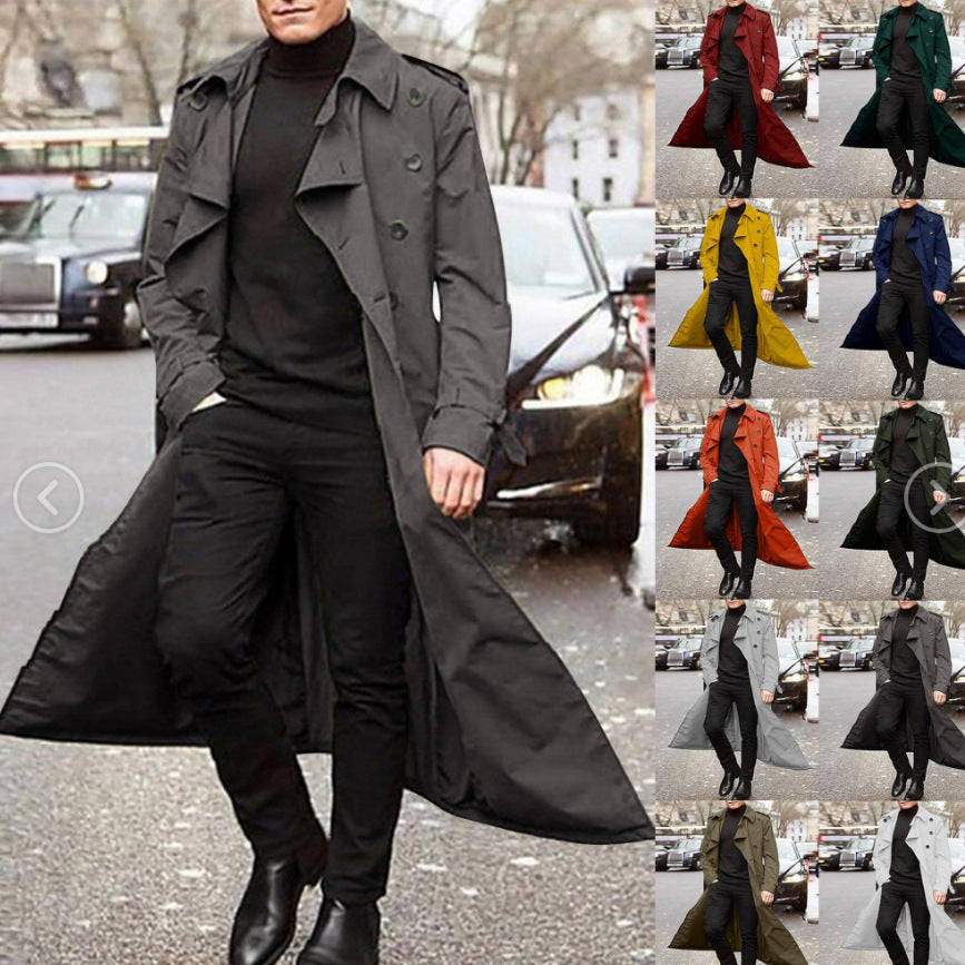 Herren Trenchcoat mit doppelter Knopfleiste und urbanem Design WW