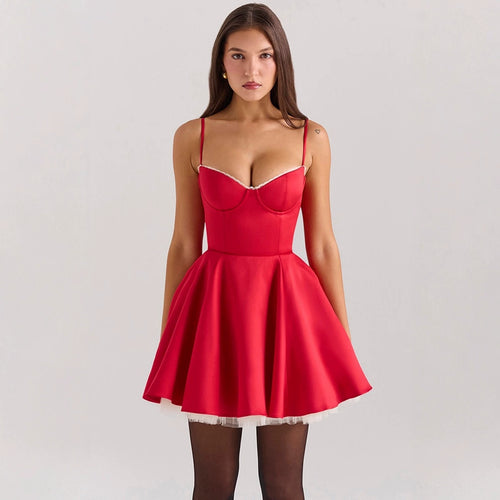 Damen romantisches Spitzenkleid mit trägerlosem Design WW