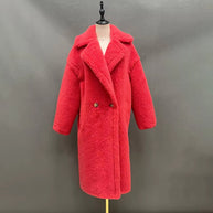 Damen Fleece-Mantel mit doppelter Knopfleiste und trendigem Schnitt WW