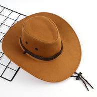 Damen Outdoor Cowboyhut aus weichem Mikrofaser-Wildleder mit Kordelzug WW