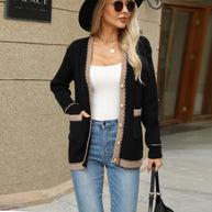 Damen Strickjacke mit dekorativen Knöpfen und feinem Strukturdesign WW