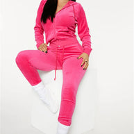 Damen Sportliches und elegantes Fleece-Jogginganzug WW