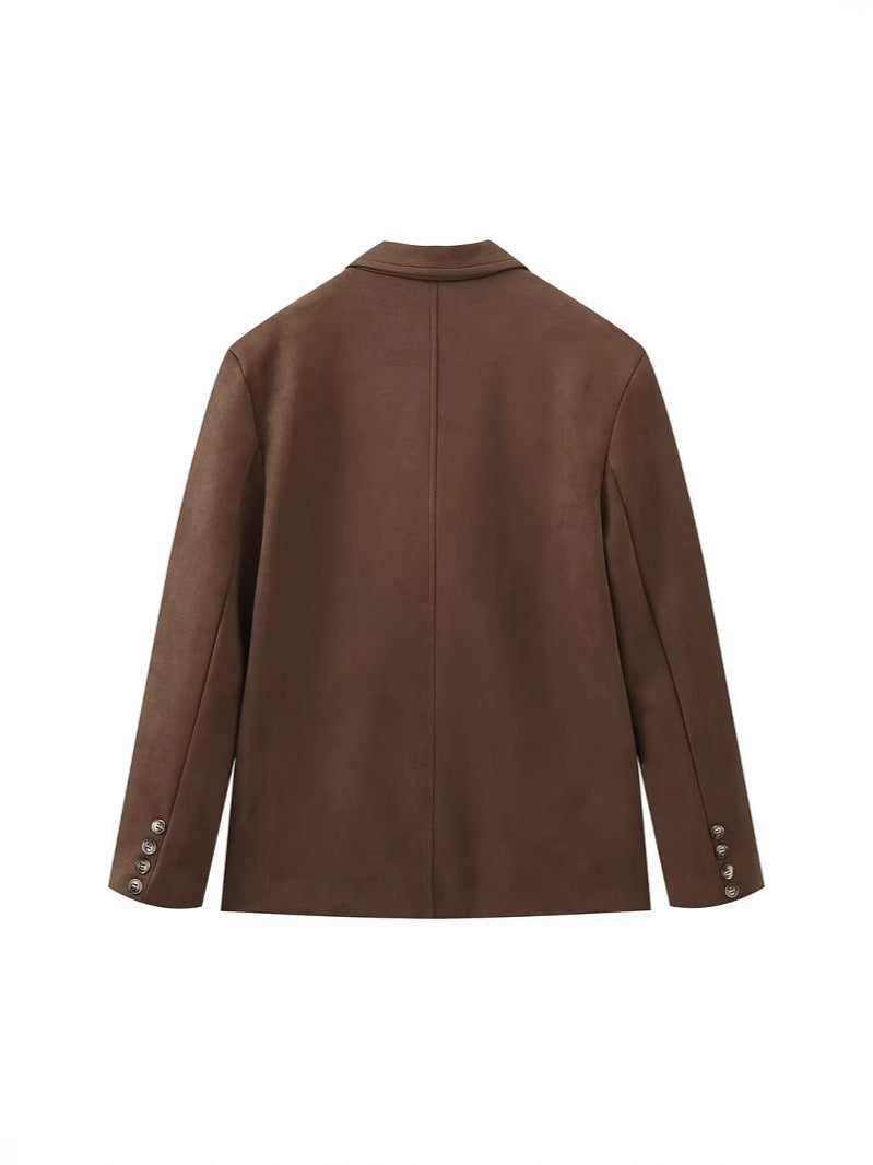 Damen Wildleder-Blazerjacke W&W Mode