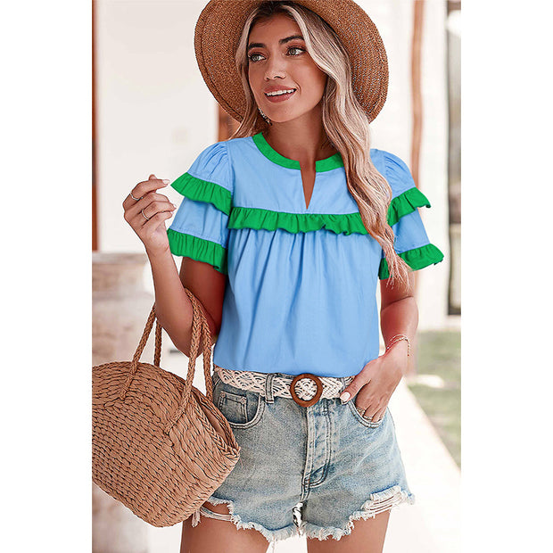 Damen Freizeitbluse mit Rüschendetails und modernen Akzenten WW
