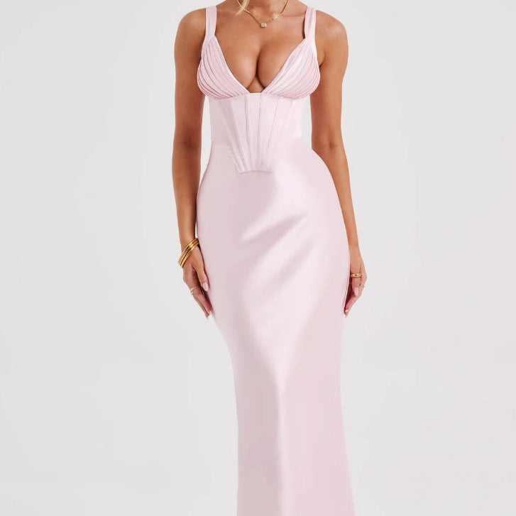 Damen Abendkleid mit Korsett-Oberteil und schimmerendem Finish WW