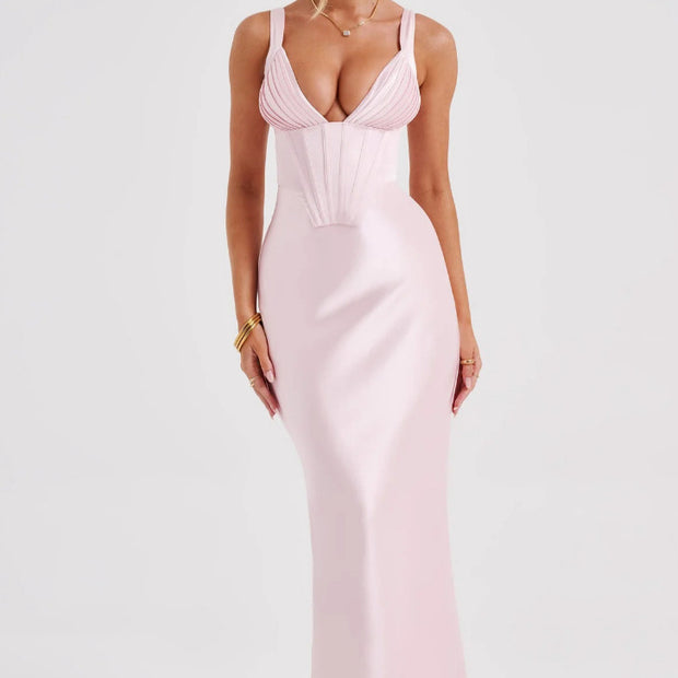 Damen Abendkleid mit Korsett-Oberteil und schimmerendem Finish WW