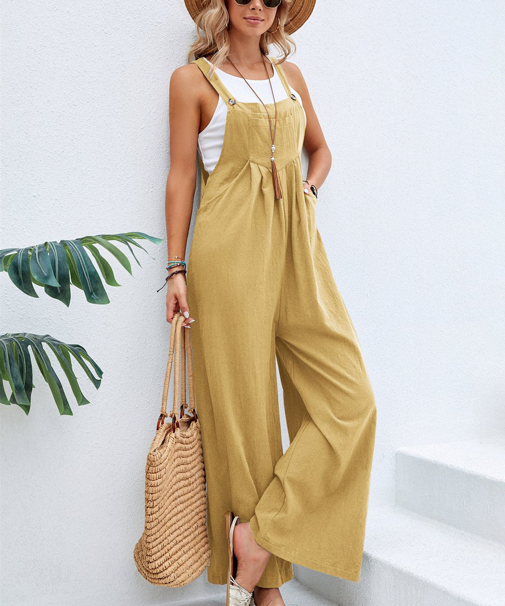 W&W Mode | Einfarbige Damen Freizeitoveralls Lange Hosen