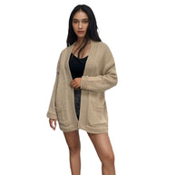 Damen Strickjacke mit großen Taschen und lässigem Schnitt WW