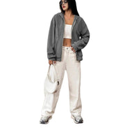 Damen Fleecejacke mit Kapuze und Reißverschluss WW