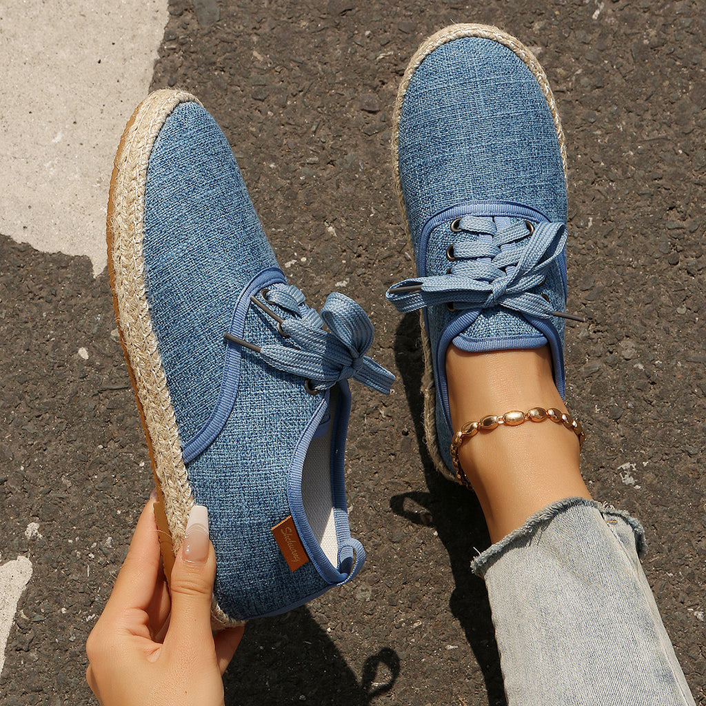 Damen Casual Espadrille Sneakers mit Schnürdesign WW