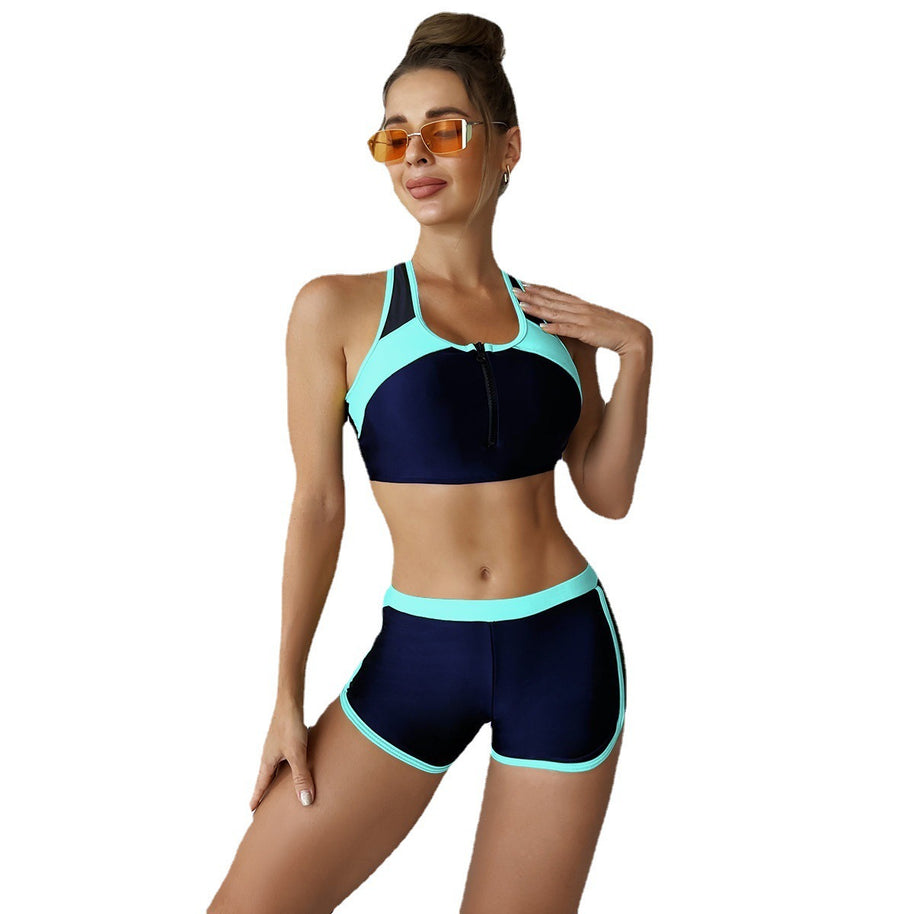 Damen Sport-Bikini-Set mit funktionellem Reißverschluss und atmungsaktiven Einsätzen WW