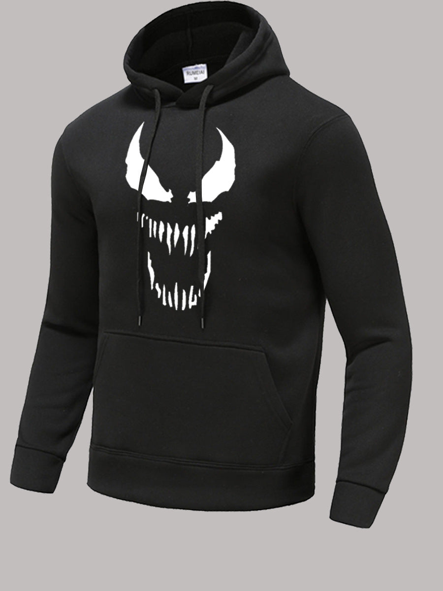 Herren Kapuzenpullover mit auffälligem Monster-Print WW