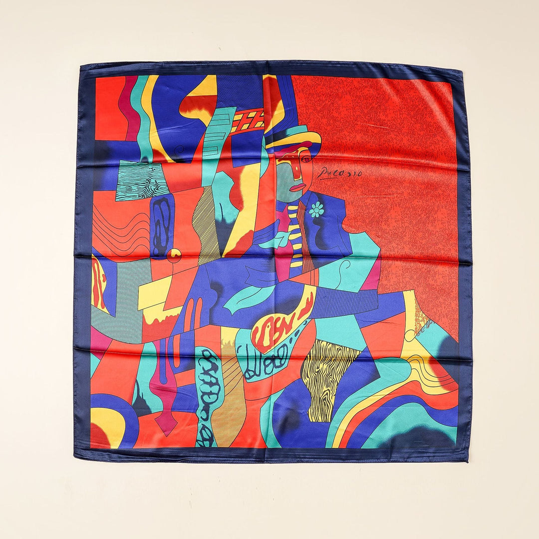 Damen Seidenschal mit modernem grafischen Design W&W Mode