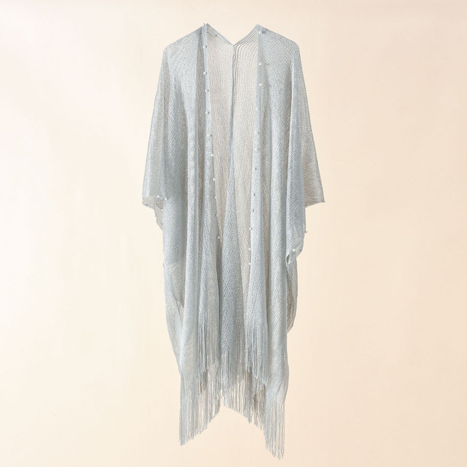 Damen transparenter Kaftan mit fransigen Kanten und elegantem Design WW