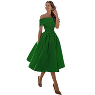 WW | Vielseitiges Trägerloses Satin-Kleid Für Partys