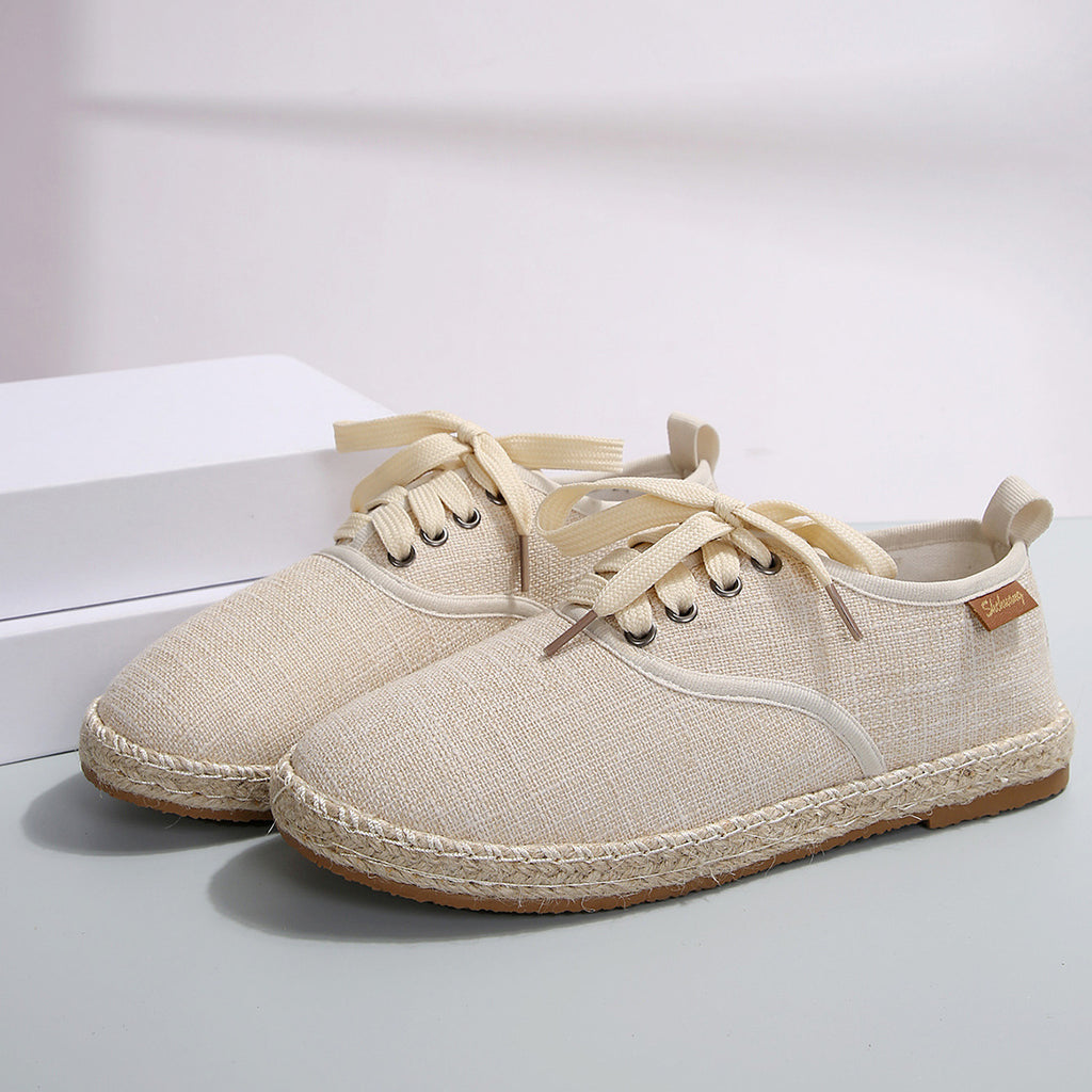 Damen Casual Espadrille Sneakers mit Schnürdesign WW