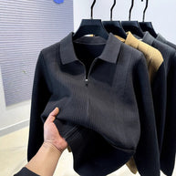 Damen Pullover mit strukturiertem Reißverschluss und klassischem Kragen WW