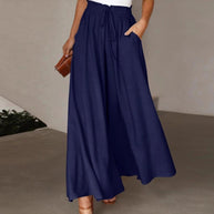 Damen weite Hose mit elastischem Bund und Taschen WW