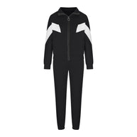 Damen sportlicher Funktionsanzug mit Reißverschluss und modernen Farbblocks WW