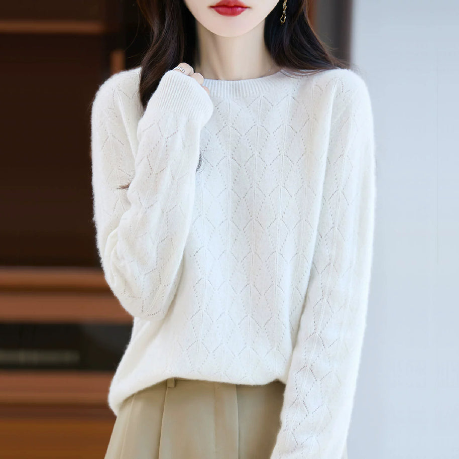 WW | Kaschmir Pullover Damen Elegantes Strickdesign, Soft & Warm